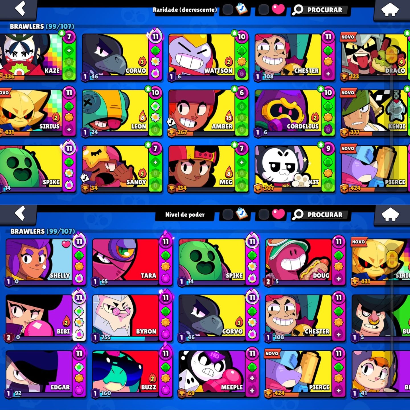CONTA DE BRAWL STARS | 39K DE TROFEUS | 99 BRAWLERS + KAZE E SIRIUS