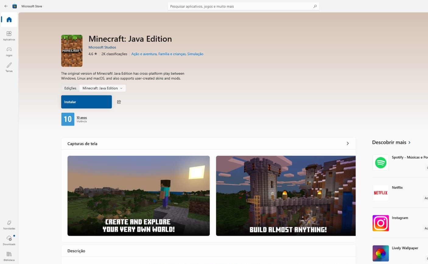 Minecraft Java & Bedrock | Original Conta Microsoft
