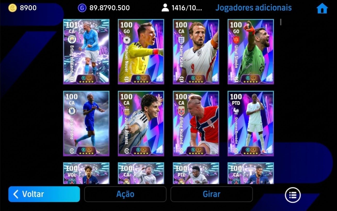 PES/EFOOTBALL 3356 FORÇA | 8.900 COINS | 1700+ EPICS | 89M GP | CONTA TOP ELITE