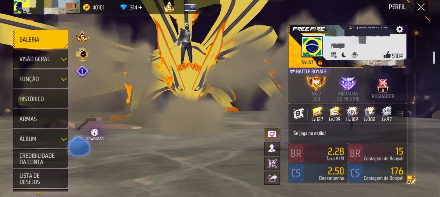 CONTA FREE FIRE COMPLETA À VENDA!