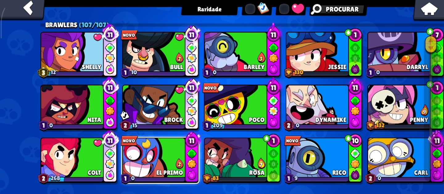 CONTA DE BRAWL STARS COM P3 NA SHELLY E MESTRE