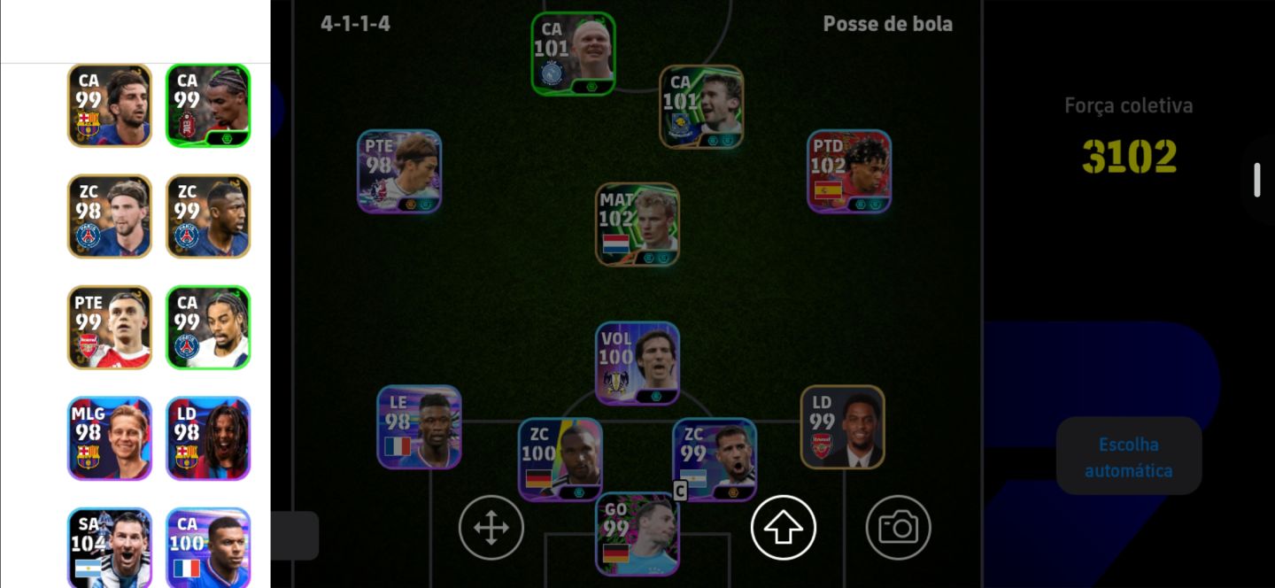 Conta Efootball com vários jogadores 99/100 Entrega rápida (leia a descrição)