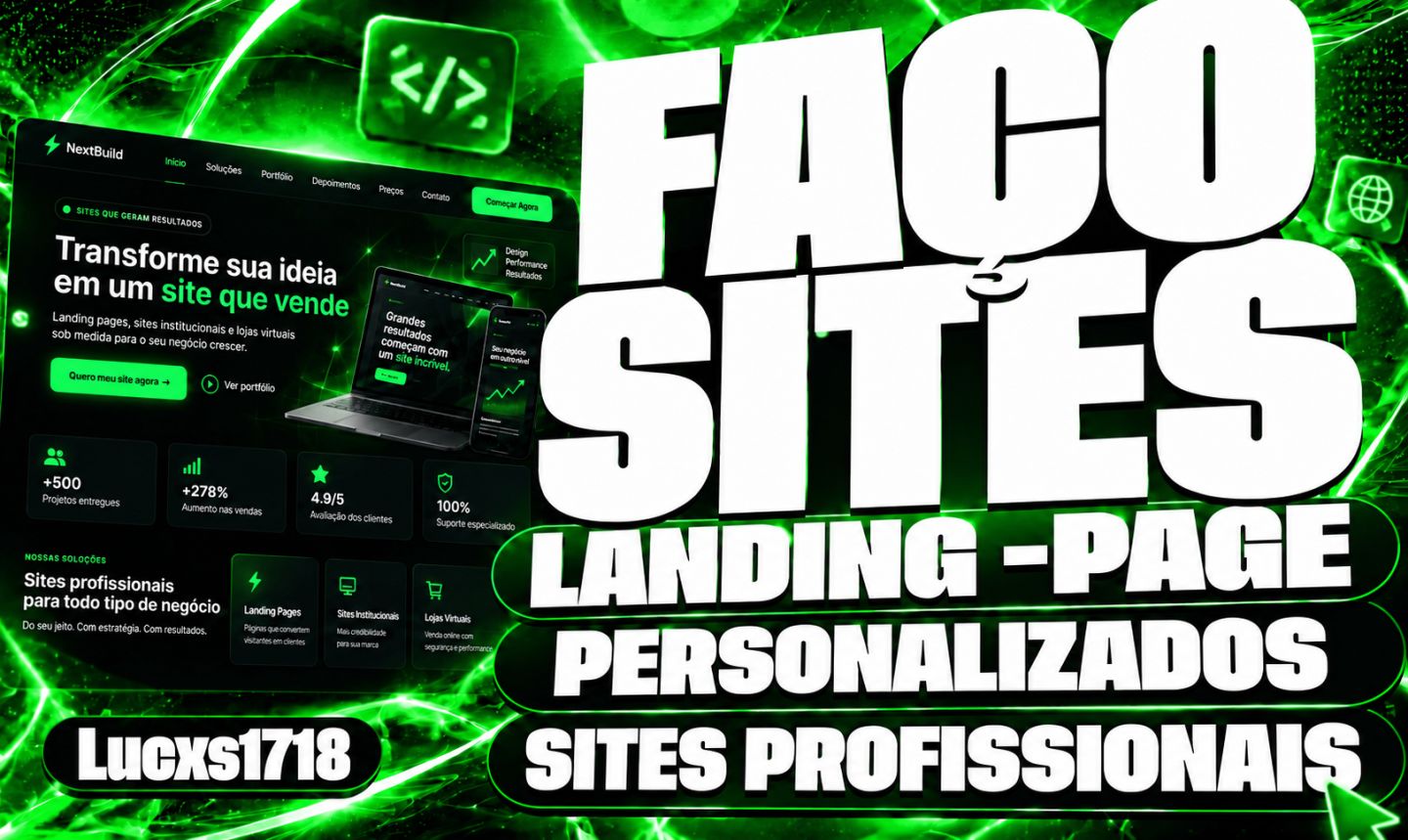 Criação de Sites Profissionais | Design Premium + Entrega Rápida