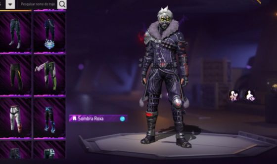 CONTA FREE FIRE LEVEL 81 PRIME 7 SOMBRA ROXA , UMP RUBI ,BANDEIRAO