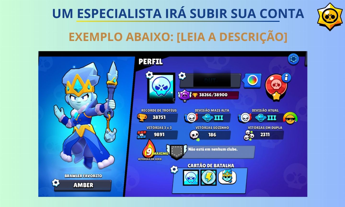UPO / SUBO SUA CONTA DO BRAWL STARS (100,200,400,800,+1000 TROFÉUS) [ELO JOB]
