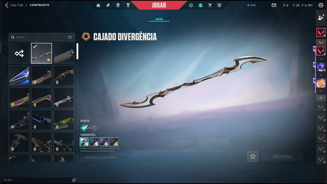 CONTA VALORANT EX IMORTAL ATUAL ASC 3 COM MUITA SKIN