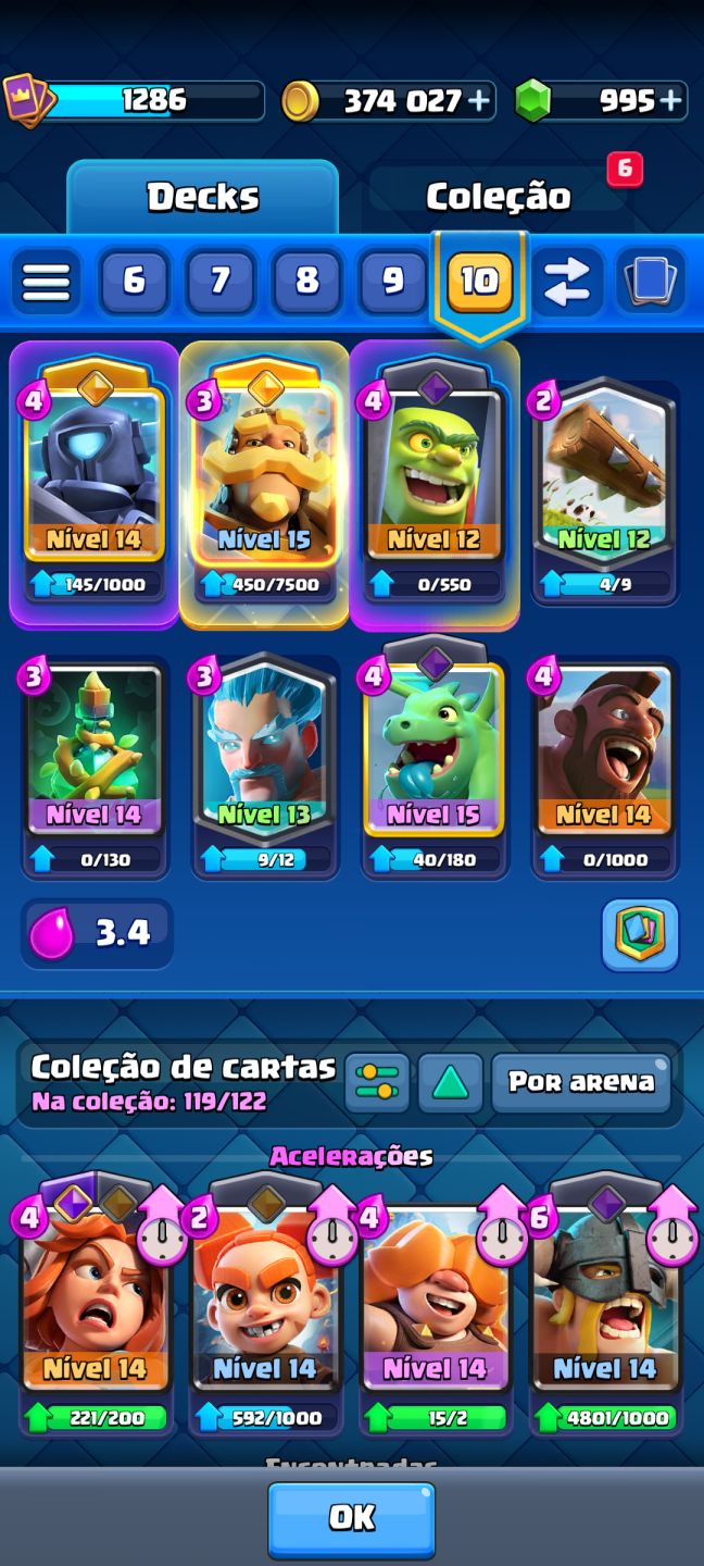 Conta de clash royale arena 21