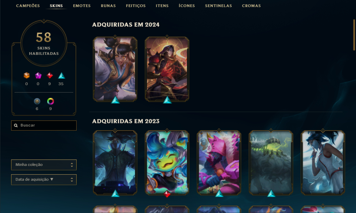 CONTA LOL COM 58 SKINS | UNRAKED | UPADA A MÃO