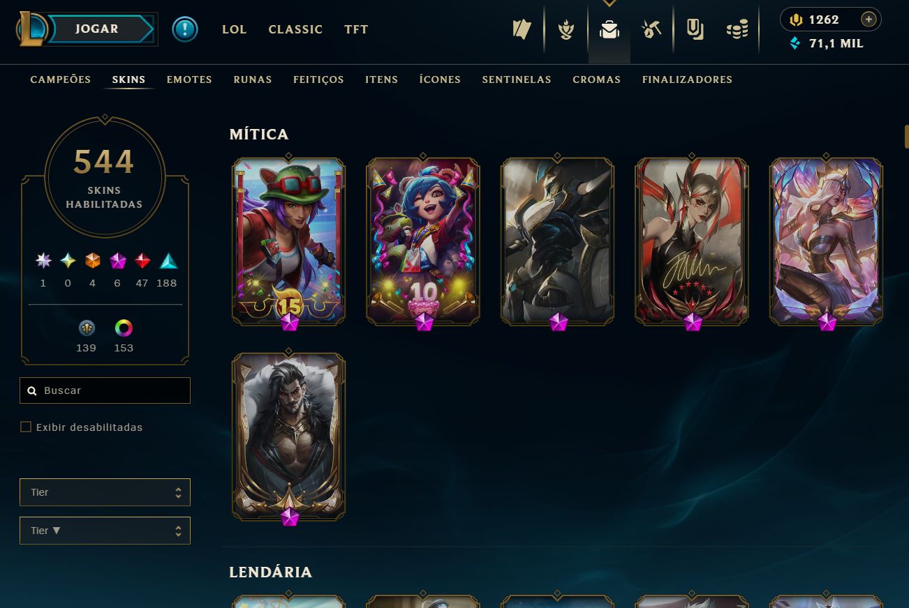 CONTA DE COLECIONADOR LOL + TFT + VALORANT