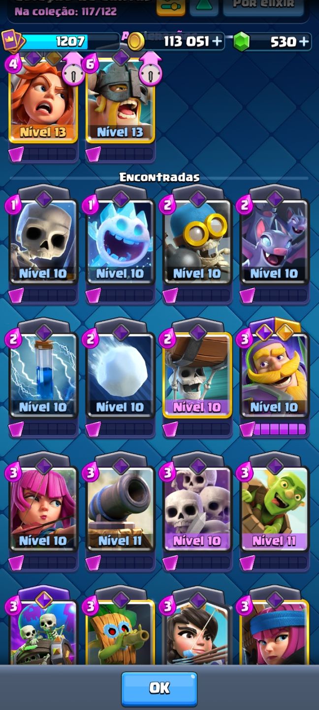 CONTA CLASH ROYALE | 6.161 TROFÉUS | 117/122 CARTAS | 712 VITÓRIAS