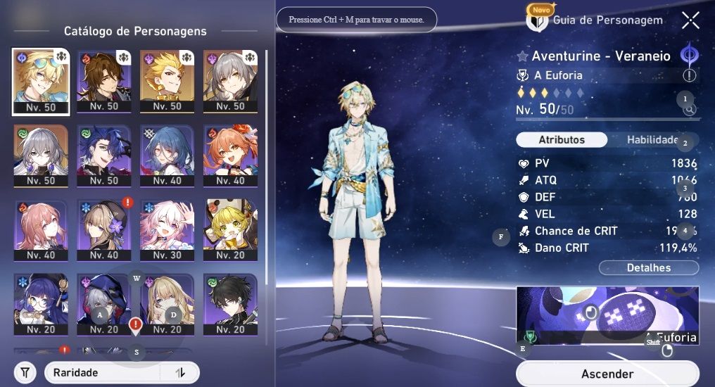 Genshin Varesa + Vodyanitsa e Mizuki C1 AR41 e Star Rail Aventurine WF AR40