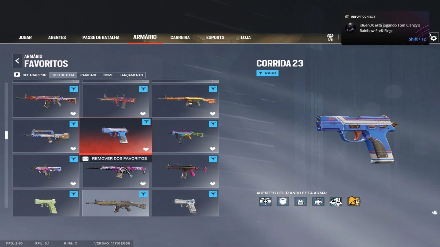 Conta R6 com 03 Champions / 1 Geleira / 05 Corridas / 40 Elites / Faixas Cromo