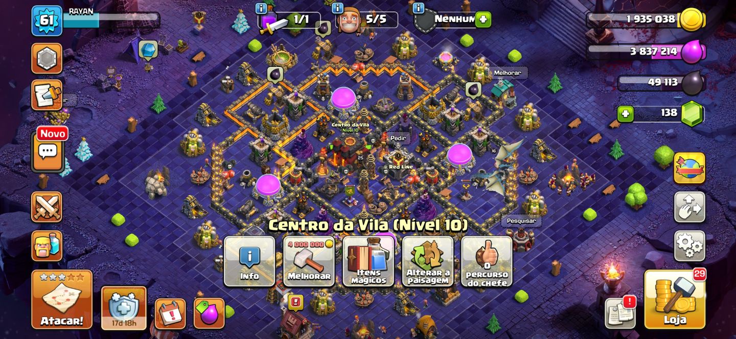 Conta Clash Royale arena 11 e Clash of clans CV 10