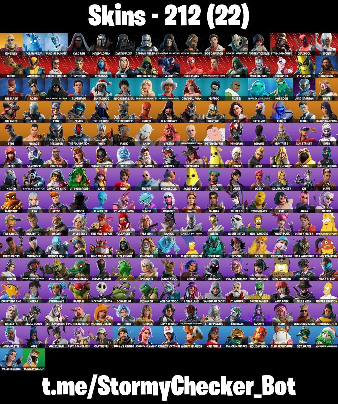 CONTA FORTNITE MIDAS, ATEMPORAL, PASSE MARVEL E 212 SKINS - ENTREGA AUTOMÁTICA!
