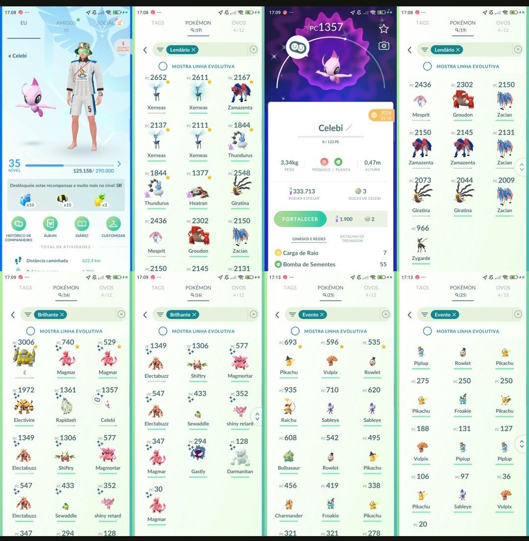 Pokémon GO LVL 35 | Shiny Celebi | 19 Lendarios | 16 shiny| L005