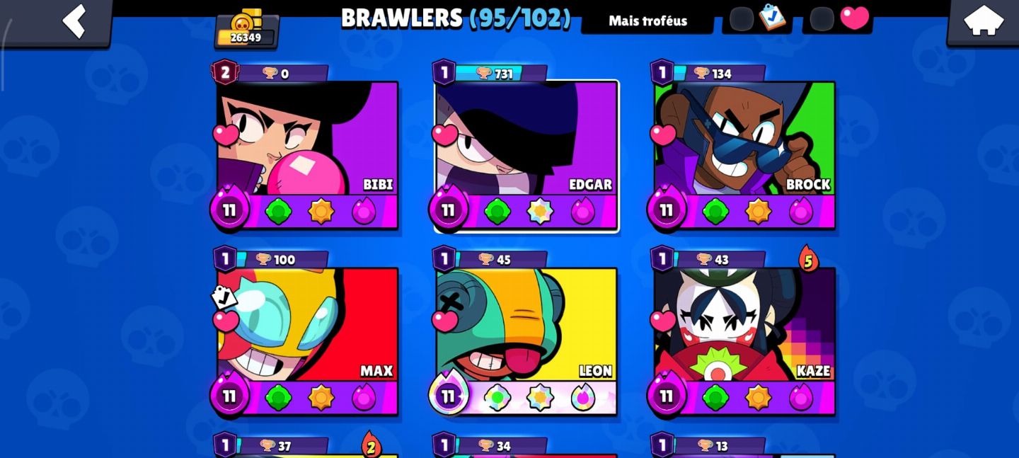 CONTA BRAW STARS COM 12 PRESTÍGIOS 95/102 BRAWS + FULL ACESSO