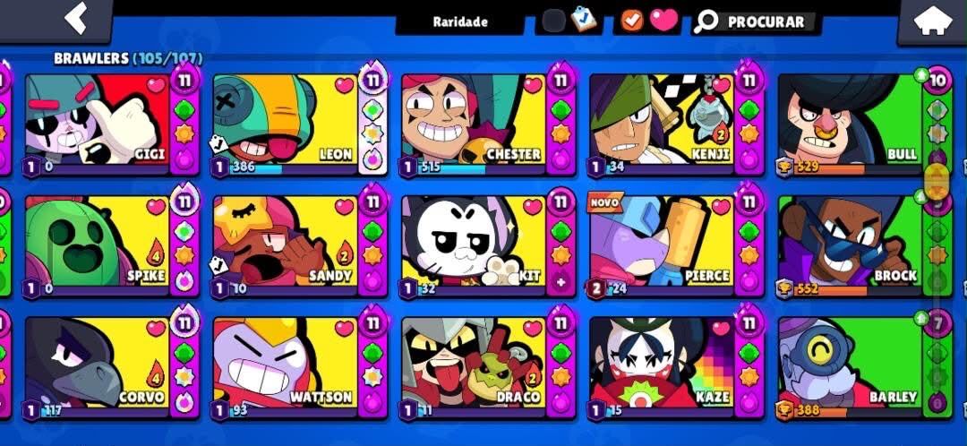 Conta Brawl Stars 59K - 105/107 - 40 Prest - Full P11