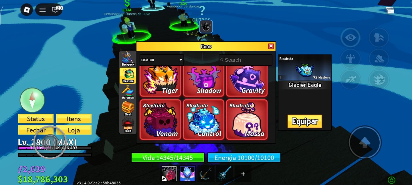 CONTA TOP FULL RARA NO BLOX FRUITS