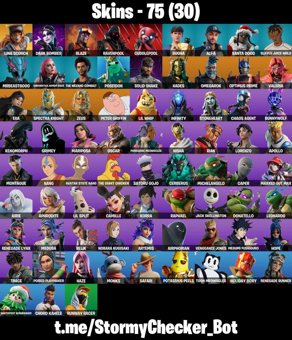 73 SKINS - BLAZE - ICON SKINS - CAPER - TRYHARD - ICON EMOTES