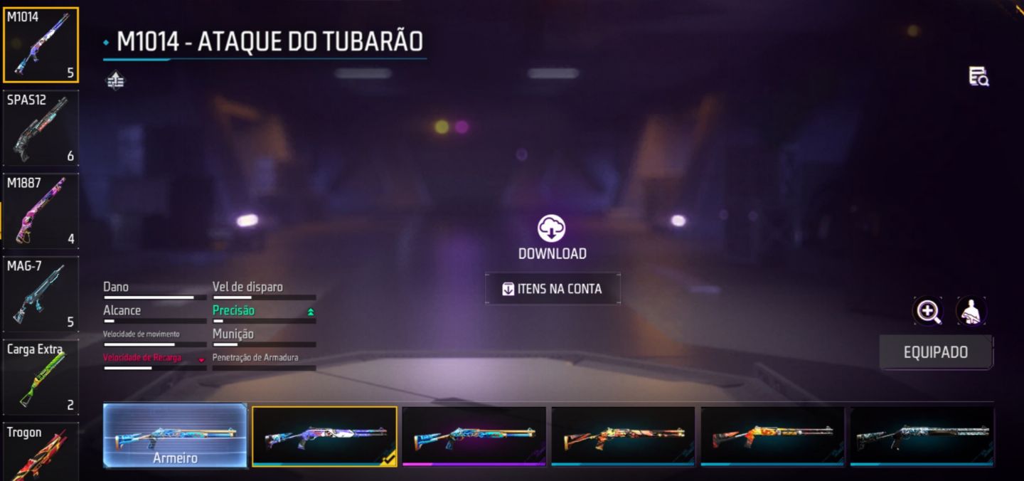 Conta de Free Fire com UMP atributada, parceiras, raridades e evolutivas!!