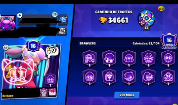 Brawl Stars | 34K Troféus | 83 Brawlers | 10 Hipercargas
