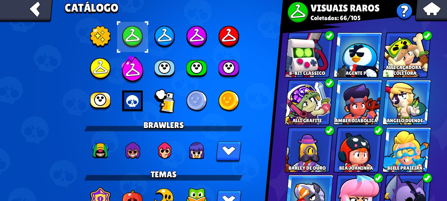 Possui todos os brawlers, mais de 265 skins, 30 brawlers full, Full acesso!!