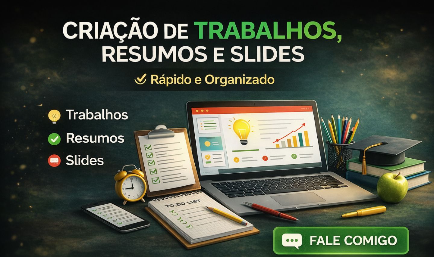 Criação de Trabalhos, Resumos e Slides | Rapido e Organizado