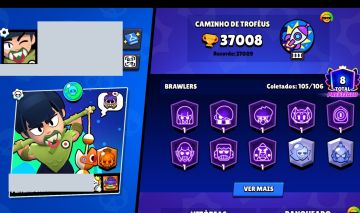 Conta Rara Brawl Stars | 37K Troféus | Jessie Escalete + Bull Barbaro e +|