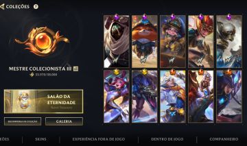 CONTA COM PRIMEIRO PASSE 2 SKINS MÍTICAS 10 LENDÁRIAS E MESTRE COLECCIONISTA 3