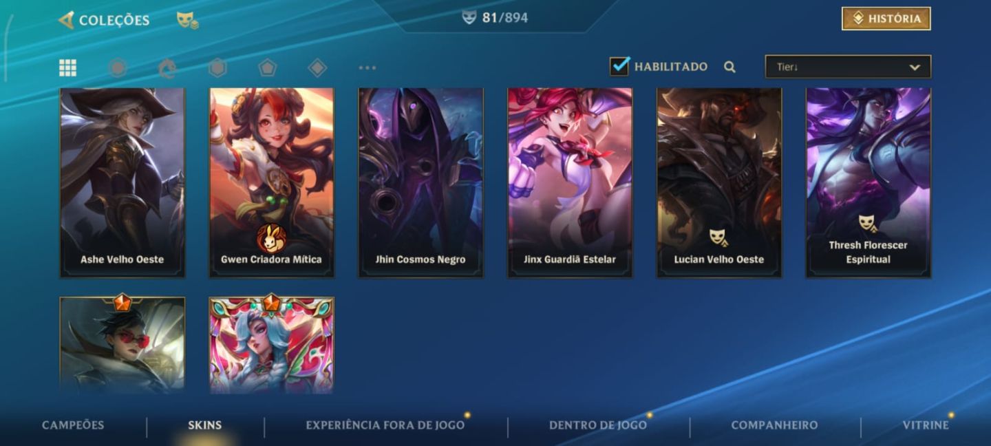 CONTA ESMERALDA | 81 SKINS | JINX MÍTICA | TRYNDA S1 | 8 LENDÁRIAS
