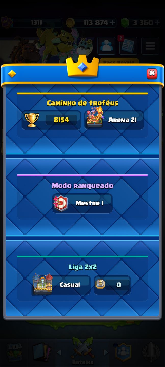 Conta Brawl Stars 10k Troféu + Clash Royale Arena 21!