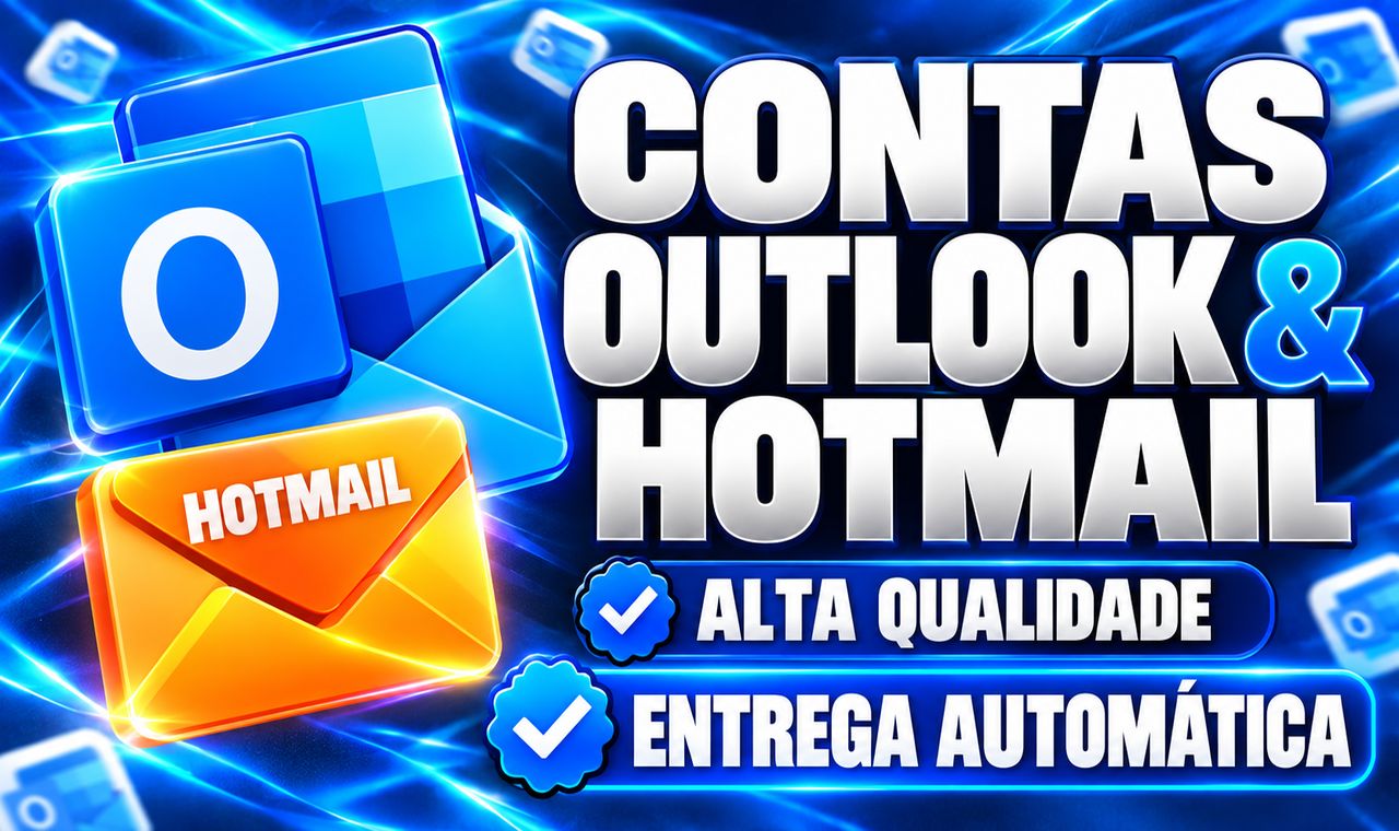 20x CONTAS EMAIL OUTLOOK/HOTMAIL NOVO + Entrega Automática NÃO PRECISA DE SMS