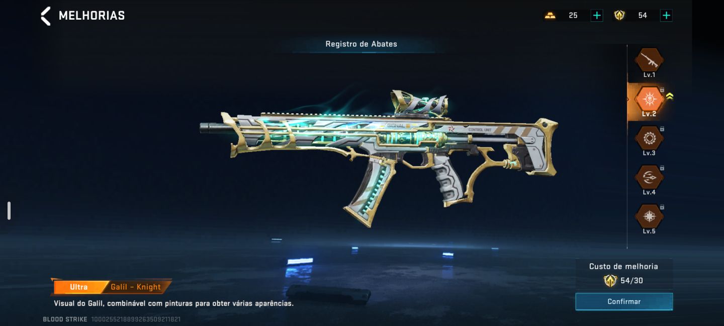 CONTA LEVEL FULL DO BLOOD STRIKE COM VARIAS SKINS