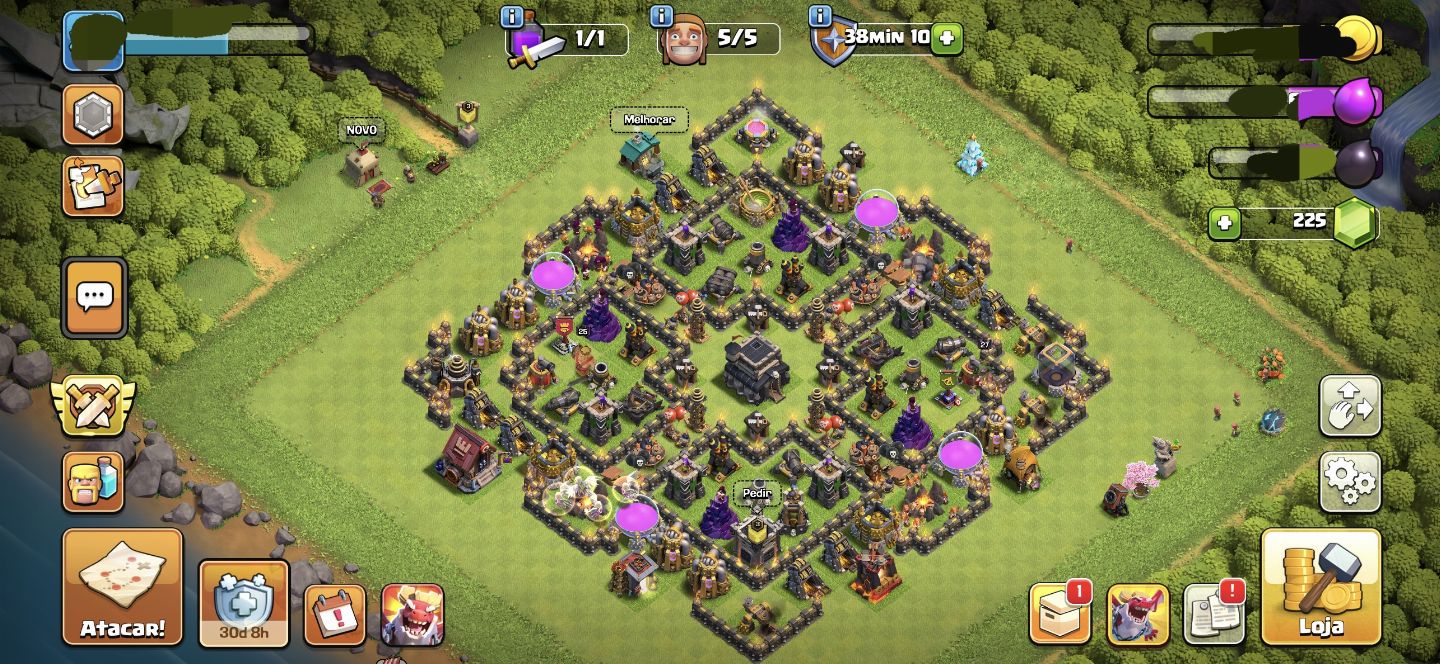 Conta clash of clans Centro de vila 9 com TODOS OS CONSTRUTORES