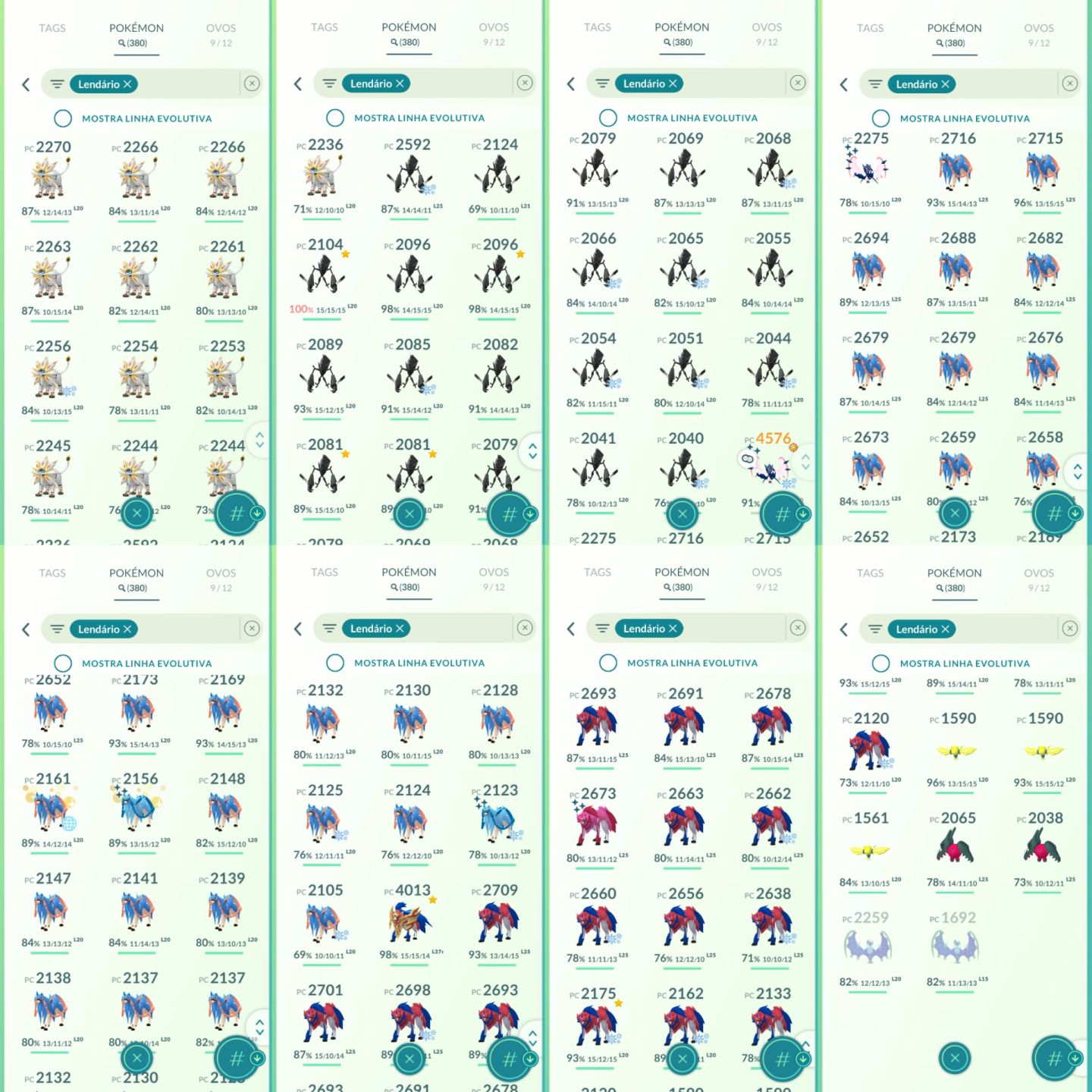 CONTA LV70 DE 2019 32M DE DUST SHUNDOS RAROS LENDARIOS SHINYS FUNDO - POKEMON GO