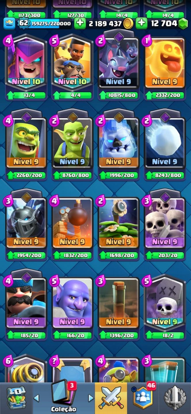 Conta Clash Royale com 12k de gemas + Braw Stars + Clash of Clans