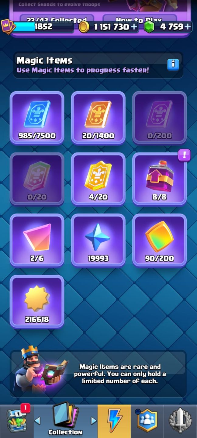 Conta Clash Royale, 14k troféus + evoluções e heróis e cartas nível max 16