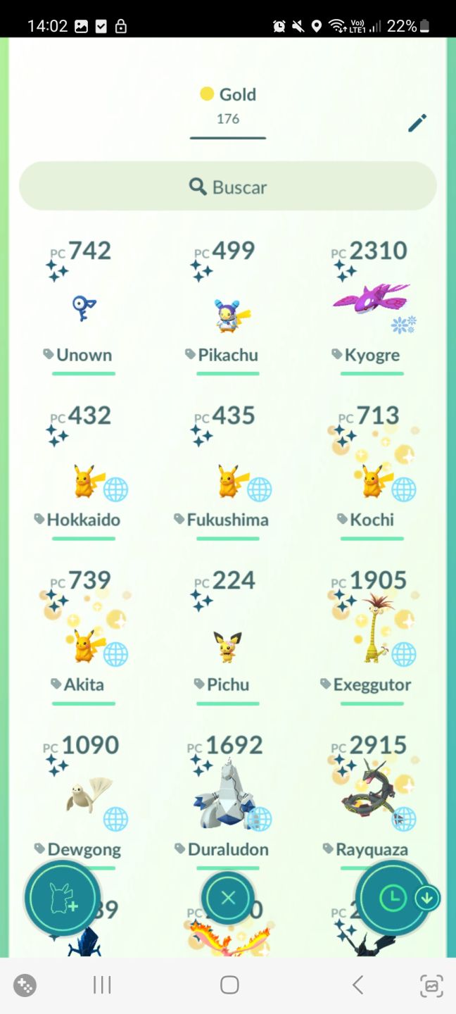 Conta Pokemon GO 700 Shinys Raros Nv 61