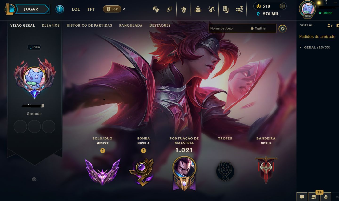 CONTA RIOT EX DESAFIANTE/IMORTAL NO VALORANT