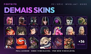 Conta Fortnite PC / Epic | 91 Skins com 15 Raras-Goku, Vegeta, Gohan, All Might