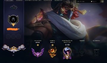 Conta Nível 40 (Mestre 61% de WR), 34 Campeões, 8 Skins, 100 Ícones e etc.