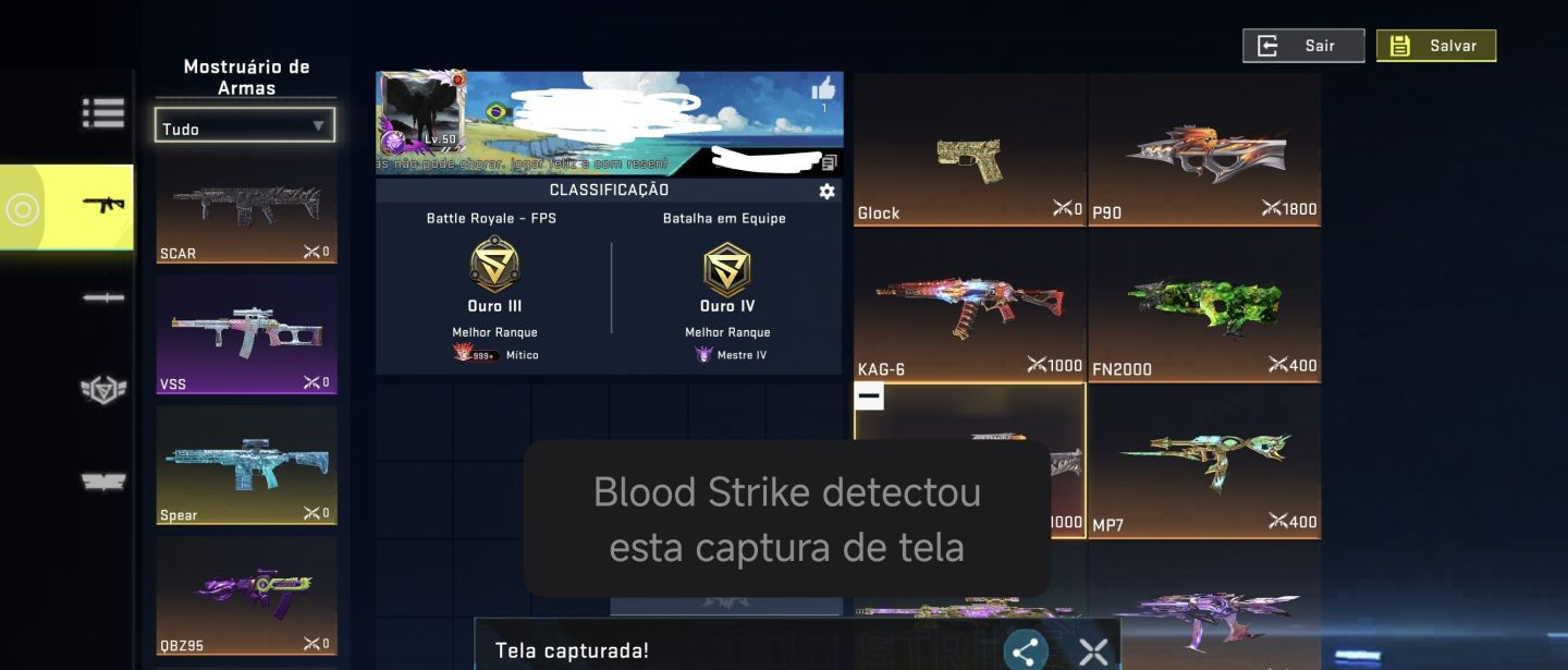 Conta de blood straik iskins míticas e ultras e muito maís
