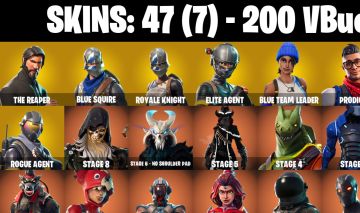 CONTA FORTNITE com The Reaper | Blue Squire|Royale Knight|Elite Agent e 47 SKINS