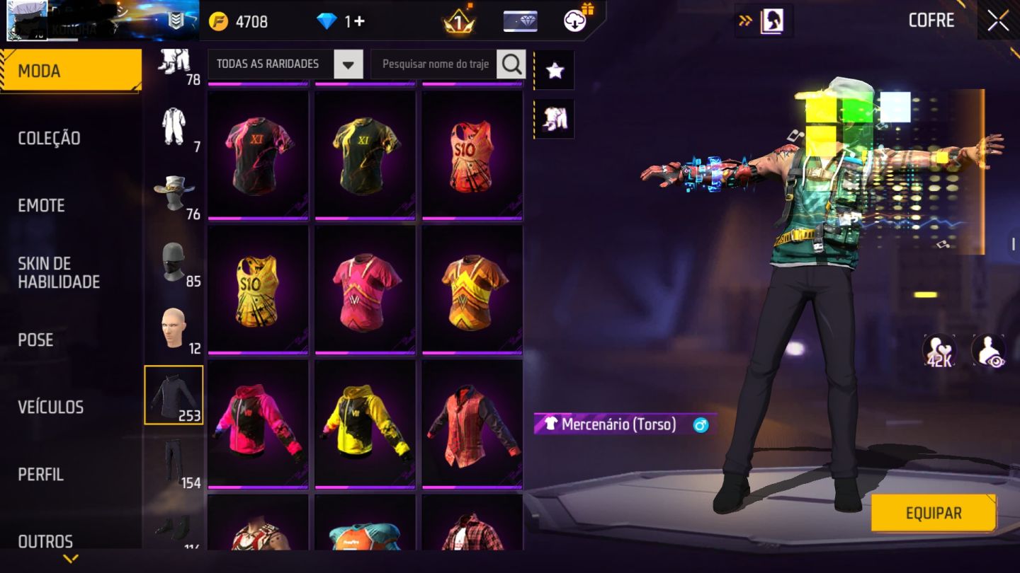 CONTA FF LVL 70 | GEMADA | MESTRES ANTIGOS | FULL GOJO | 8 PASSES | +500 SKINS