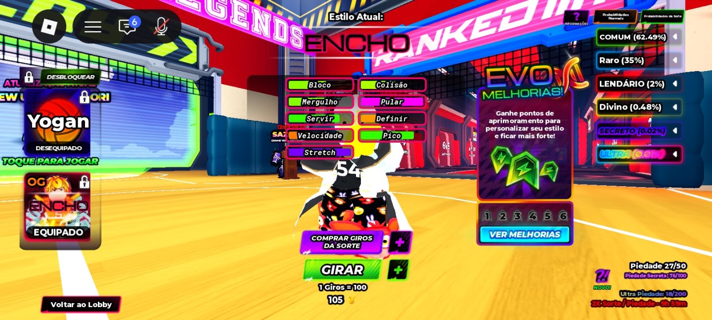 Conta VOLLEYBALL LEGENDS LV.101 com Encho OG AD!!