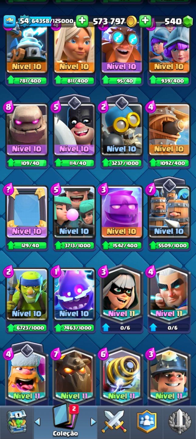 Clash royale conta gemada e upadassa