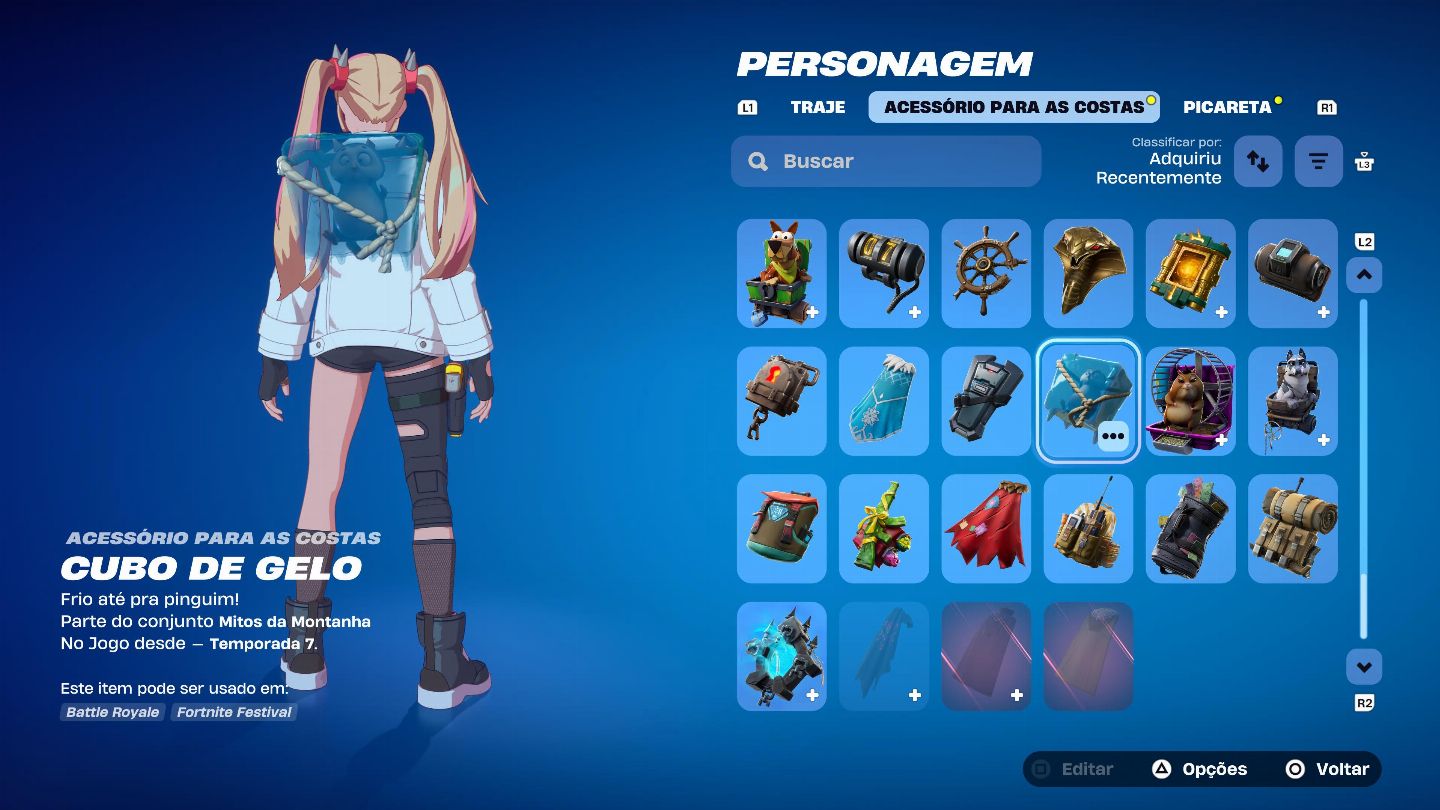 Conta de Fortnite antiga com 169 skins desde a temporada 3