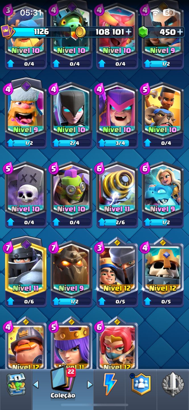Conta Clash Royale | Rei 12 | 6.594 Troféus | Muitas Lendárias | 118/123 Cartas