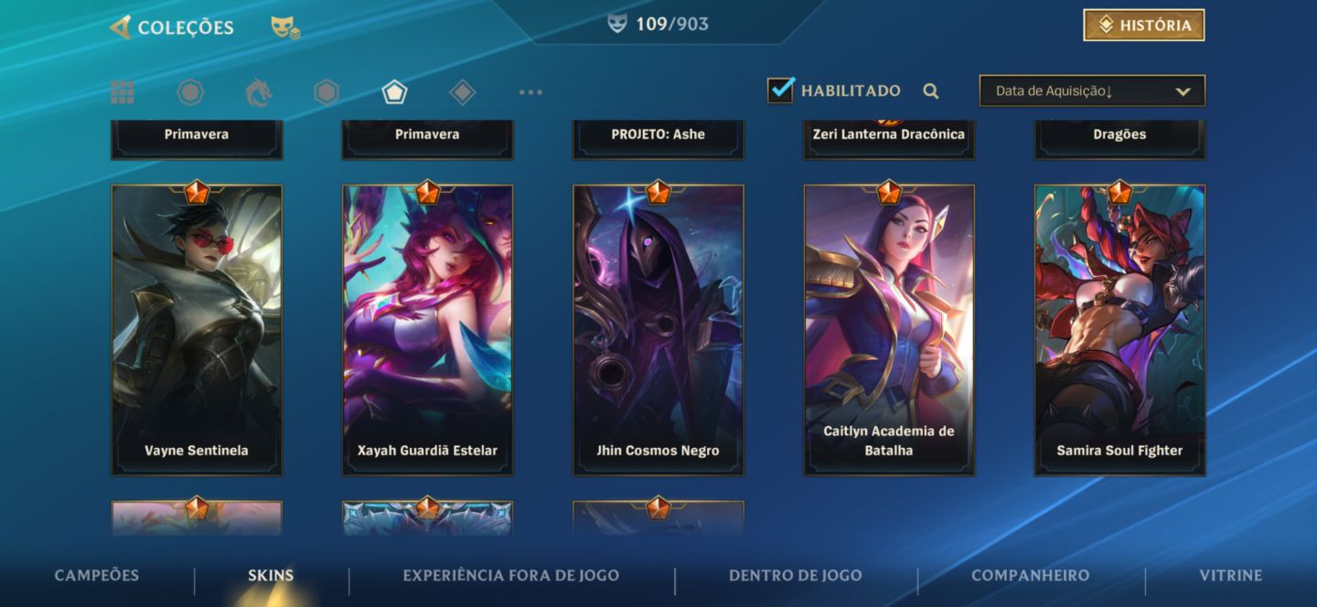 CONTA WILD RIFT EX-GM/ATUAL MESTRE MID E ADC 8 SKINS MITICAS