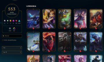 Conta LoL Nível 519 | 553 Skins | 6 Míticas | 5 Ultimate | 47 EM Ou: